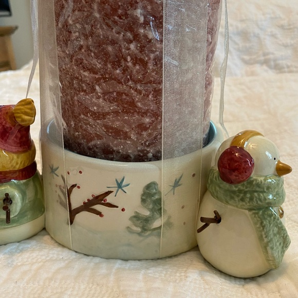 Christmas candle holder with snowman, including candle - Picture 9 of 13